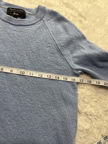 Banana Republic Blue Marino Wool Lightweight Sweater Sz S Crop Long Sleeve - Picture 5 of 8