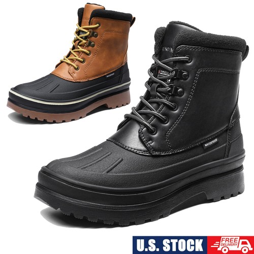Men's Insulated Waterproof Snow Boots Warm Fur Lined Outdoor Ski Boots