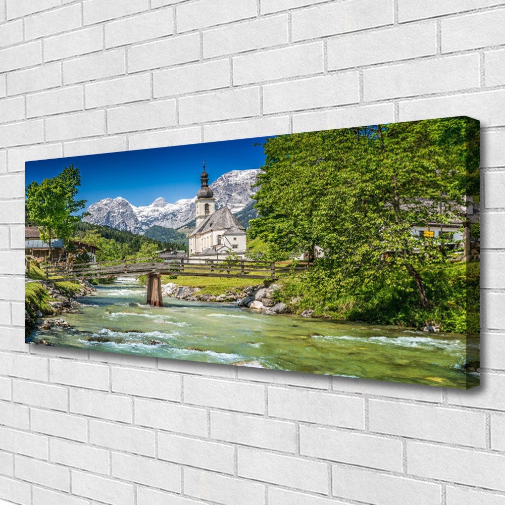Tableau de nature sur toile 125x50 cm pour habiller un grand mur vide