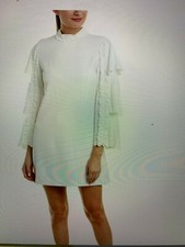 ALEXIS NWT 645 MARIANNE WHITE IVORY SHIFT DRESS SZ S