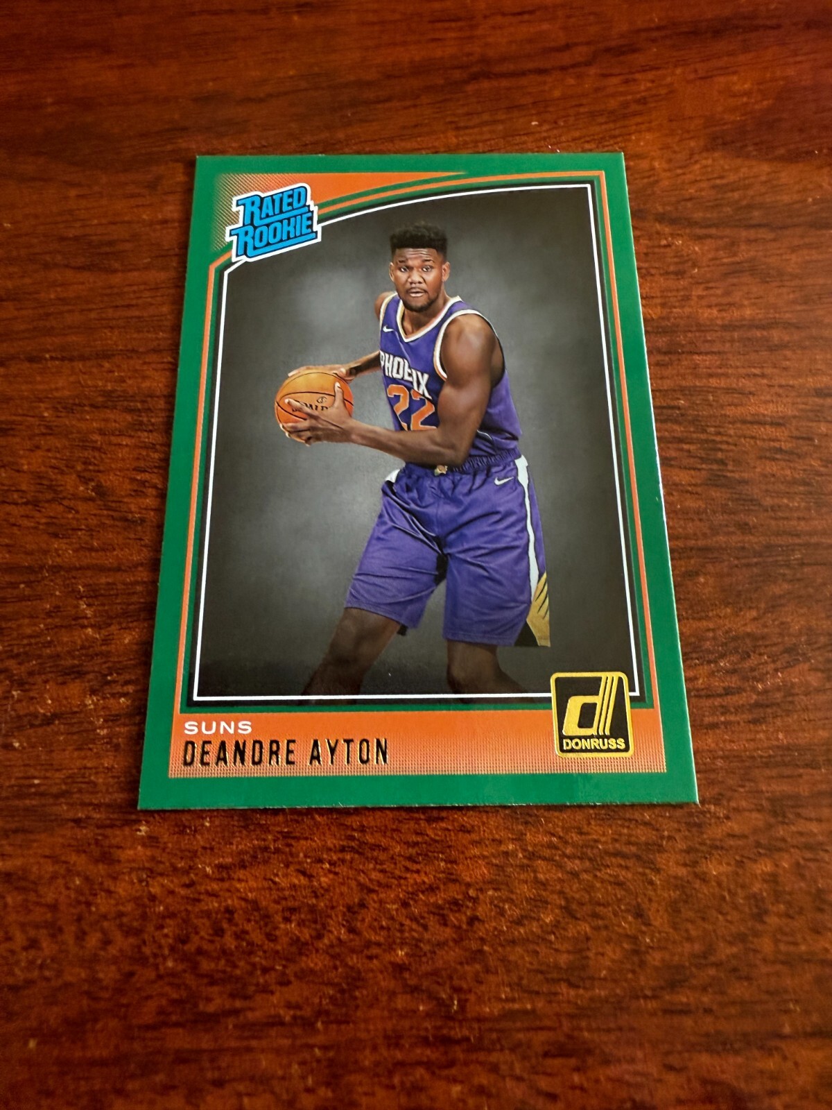 2018-19 Donruss Green Flood Rated Rookie Deandre Ayton Rookie Card