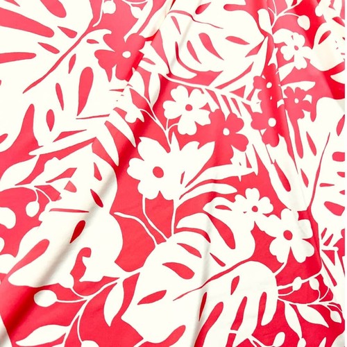 FREE SHIPPING Stretch Fabric White and Red Leaves Print Swimsuit Spandex By Yard - Bild 5 von 7