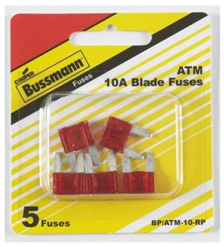 Bussmann 10 amps ATM Blade Fuse  (Pack of 5) - Afbeelding 1 van 2