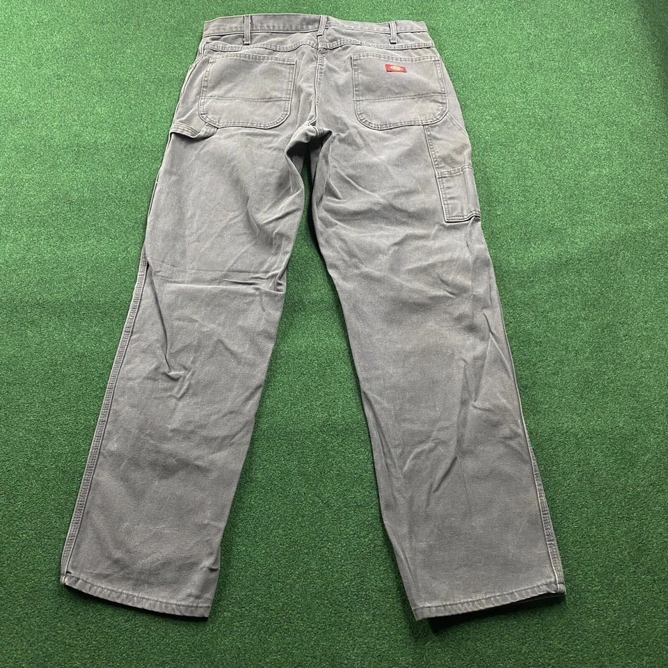 Vintage Dickies Carpenter Pants Mens 36 Gray Canvas Utility FITS 36x33 - Image 3 of 4