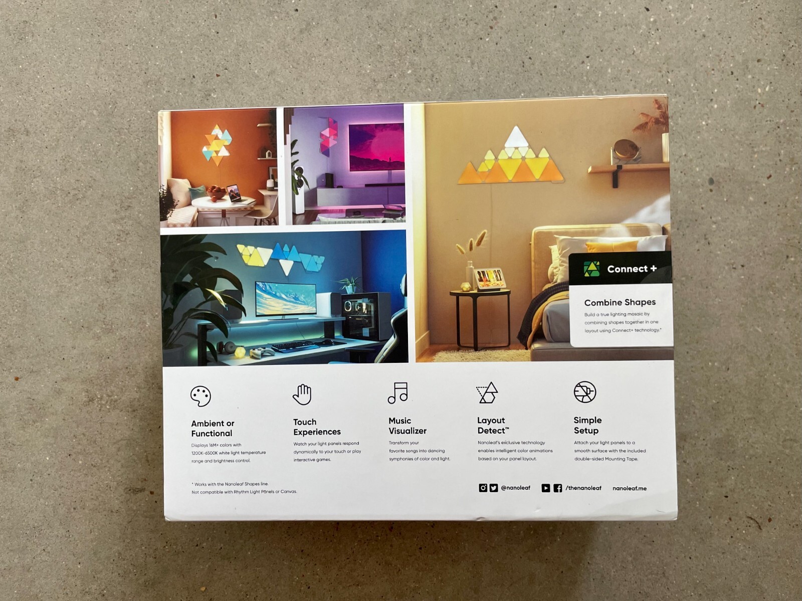 NanoLeaf Smarter Kit Shapes Triangles & Mini Triangles 17 Panel Starter ...