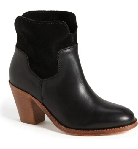 NIB H by Hudson ‘Brock’ Black Leather/Suede Western Ankle Boots UK 6/EU 49 £160 - Picture 9 of 9
