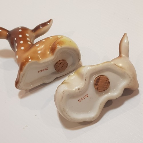 Vintage Japanese Deer Ceramic Salt and Pepper Shaker Set with Stoppers Japan - Picture 10 of 12