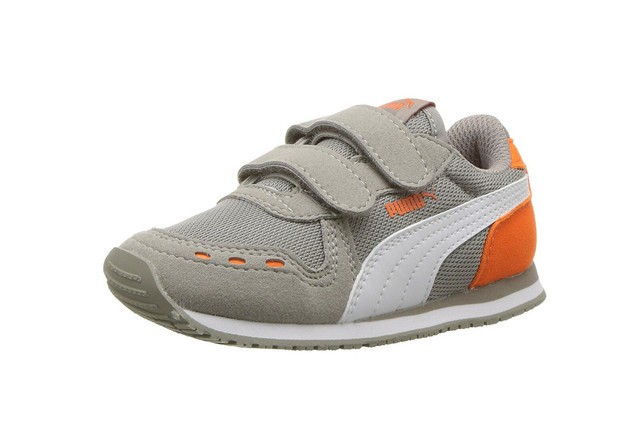 puma grey orange shoes
