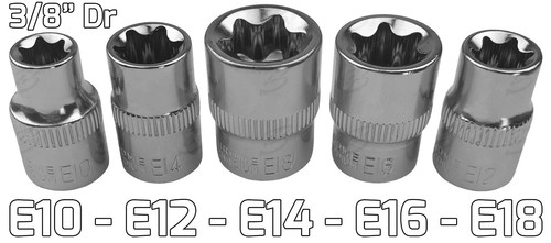 US-PRO-E-TORX-External-E-Torx-Female-Torx-Sockets-1-4-034-3-8-034-Drive-Sockets-E-Torx