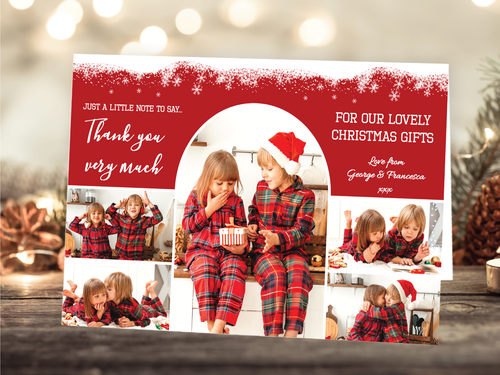 Tarjetas de agradecimiento de Navidad personalizadas, fotos notas de agradecimiento de Navidad de niños - Imagen 17 de 88