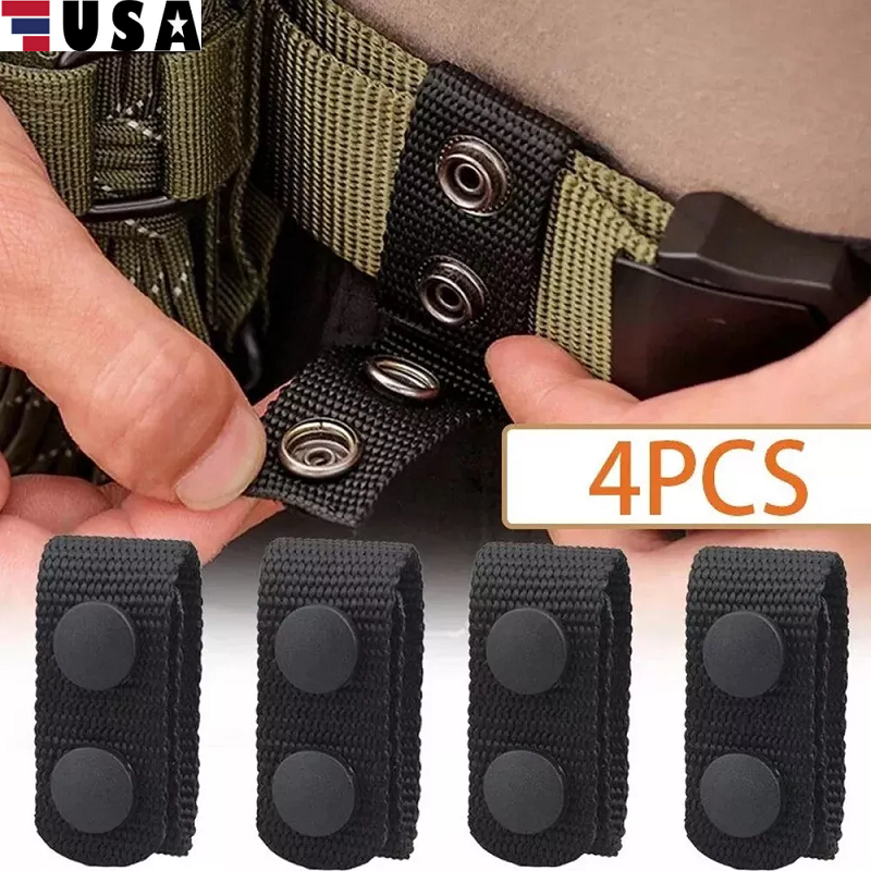 4Pcs Tactical Duty Belt Keepers with Double Snap for Police Security USA  