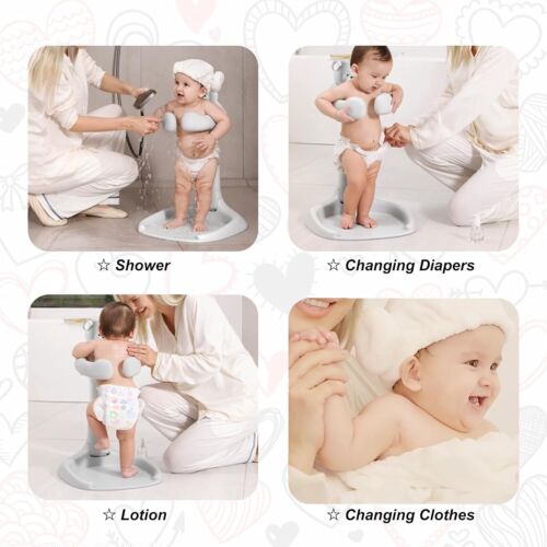 Baby Shower Stand Anti-Slip Baby Bath Stand Toddler Shower Standing Support Rack - Picture 12 of 13