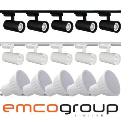 EMCO 1M - 5M Meter GU10 5W LED Adjustable Tilt Single Circuit Mains 240V Track Light