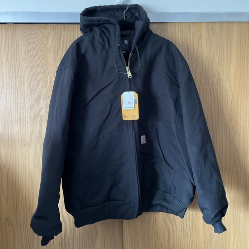 CARHARTT MEN'S Black FIRM DUCK INSULATED FLANNEL LINED Jacket #0J0140-M XL | eBay