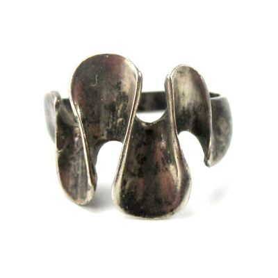 SUPER Designer Ring 925 Sterling Silber Vintage Silver Retro Brutalist RG56