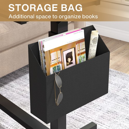 Höhenverstellbarer mobiler Laptoptisch mit Seitentasche, Sofa Beistell Snack Tisch - Bild 6 von 16