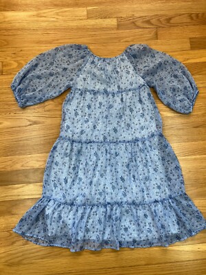 short tiered dress zara Zara Women’s Blue Floral Babydoll Tiered Short Dress Size Small Boho  Peasant