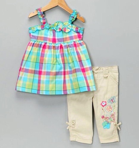 NWT Nannette Infant Girls Two Piece Tank Top Embroidered Pants Set SZ 12M - Bild 7 von 7