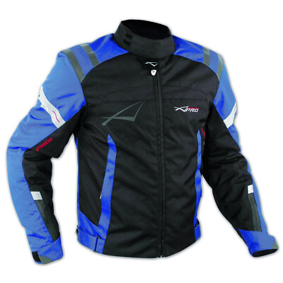 Sport Touring Jacke Motorrad Stoff Cordura CE Protektoren abnehmbar blau