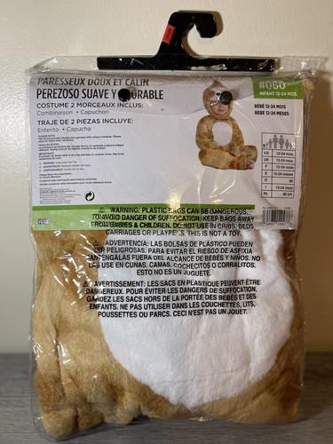 Baby Toddler Soft Plush 2 Piece Cuddly Sloth Halloween Costume 12-24 Months  - Bild 2 von 2