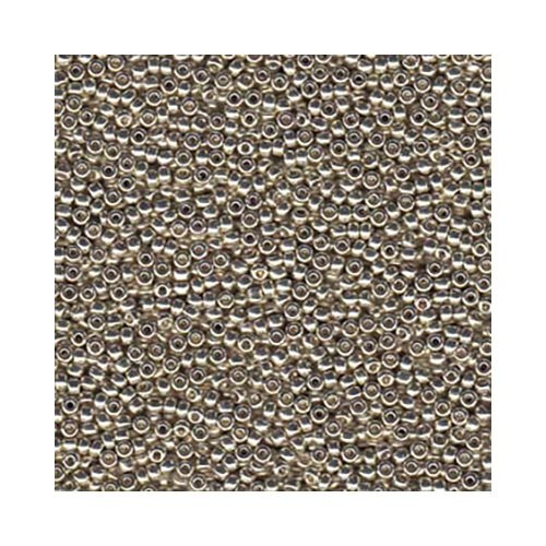 Miyuki Seed Beads 15/0 Glass 15-4201 Duracoat Galvanized Silver 8.2g Round  - Picture 1 of 1