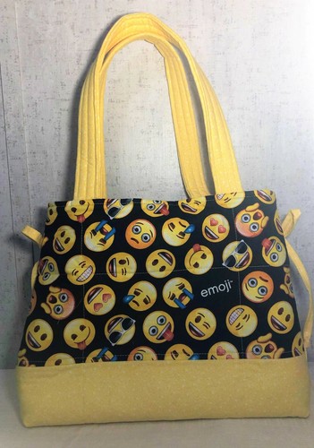 Handgefertigte Emoji Handtasche ~ 100 % Baumwollstoff - Bild 2 von 4