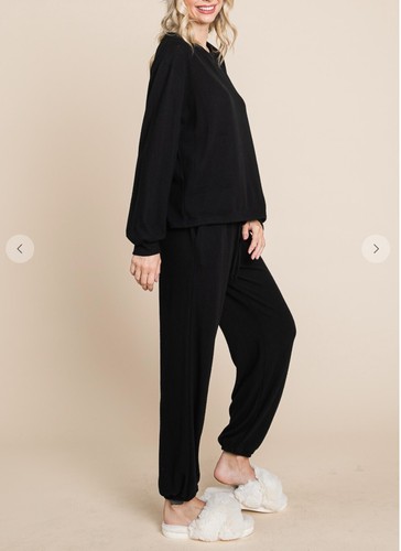 EMERALD Holiday Cozy Lounge Stretchy Knit Set Jogger & Top Sleepwear Pajama - Picture 10 of 15