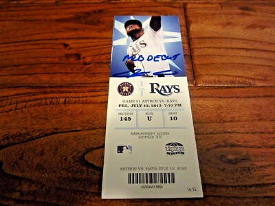 Jarred Cosart Astros MLB Debut Full Season Ticket Stub 7/12/2013 vs Rays AUTO