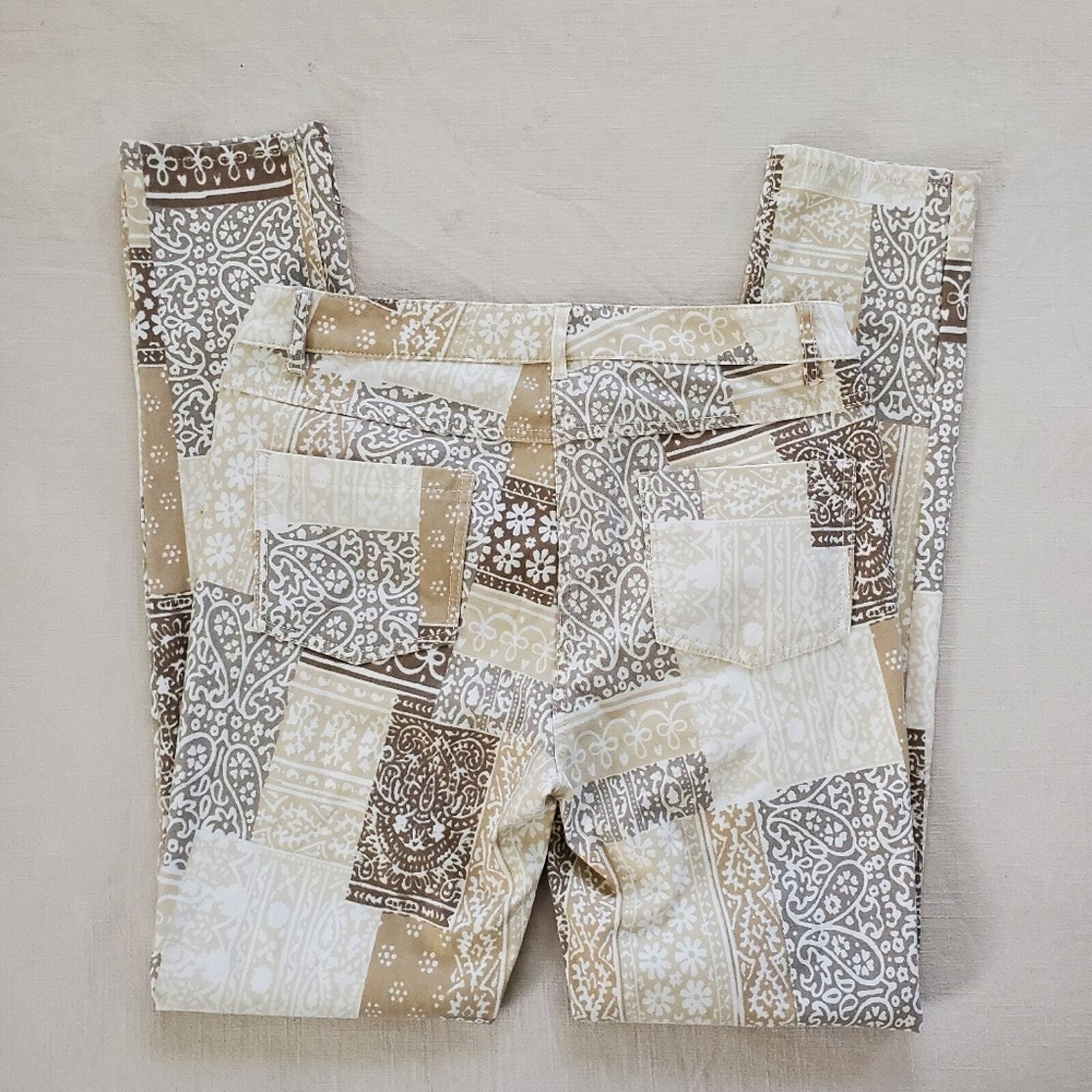J McLaughlin patchwork filigree neutral pants wom… - image 1