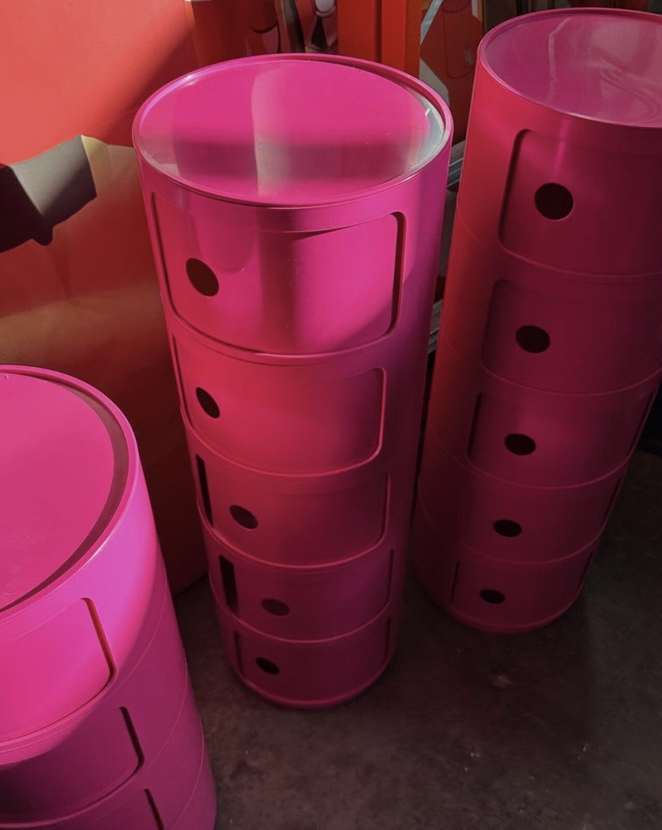 Kartell Componibili 2 Tier Pink - By Anna Castelli Ferrieri