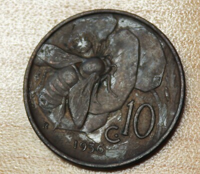 1936 Italy 10 Centesimi Honey Bee KM# 60 | eBay