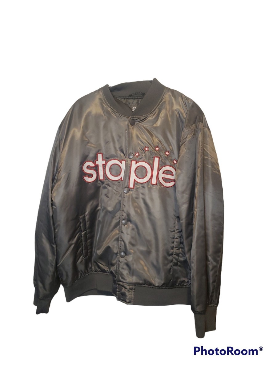 Staple Pigeon Satin Bomber Jacket Size Mens Xlarge Button Front