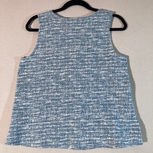 Chaleco W5 Cottagecore Talla M Azul Claro Botón Completo Texturizado Hecho en EE. UU. - Imagen 7 de 8