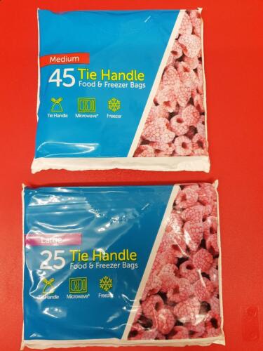 BLUE TIE HANDLE FOOD & FREEZER STRONG STORAGE PLASTIC BAGS SIZE,MEDIUM AND LARGE - Picture 11 of 12