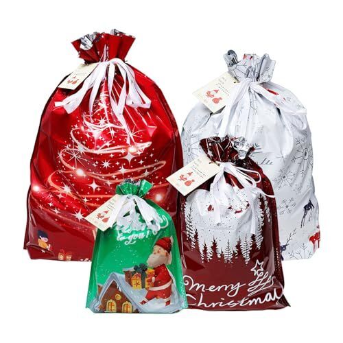 Drawstring Christmas Gift Bags - 20PCS Assorted Sizes Christmas Bags for - Bild 4 von 8