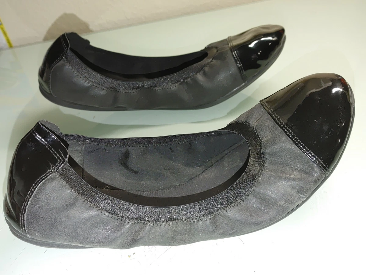 Easy Spirit e360 Ballet Flats Black Patent Leather Toe Heel