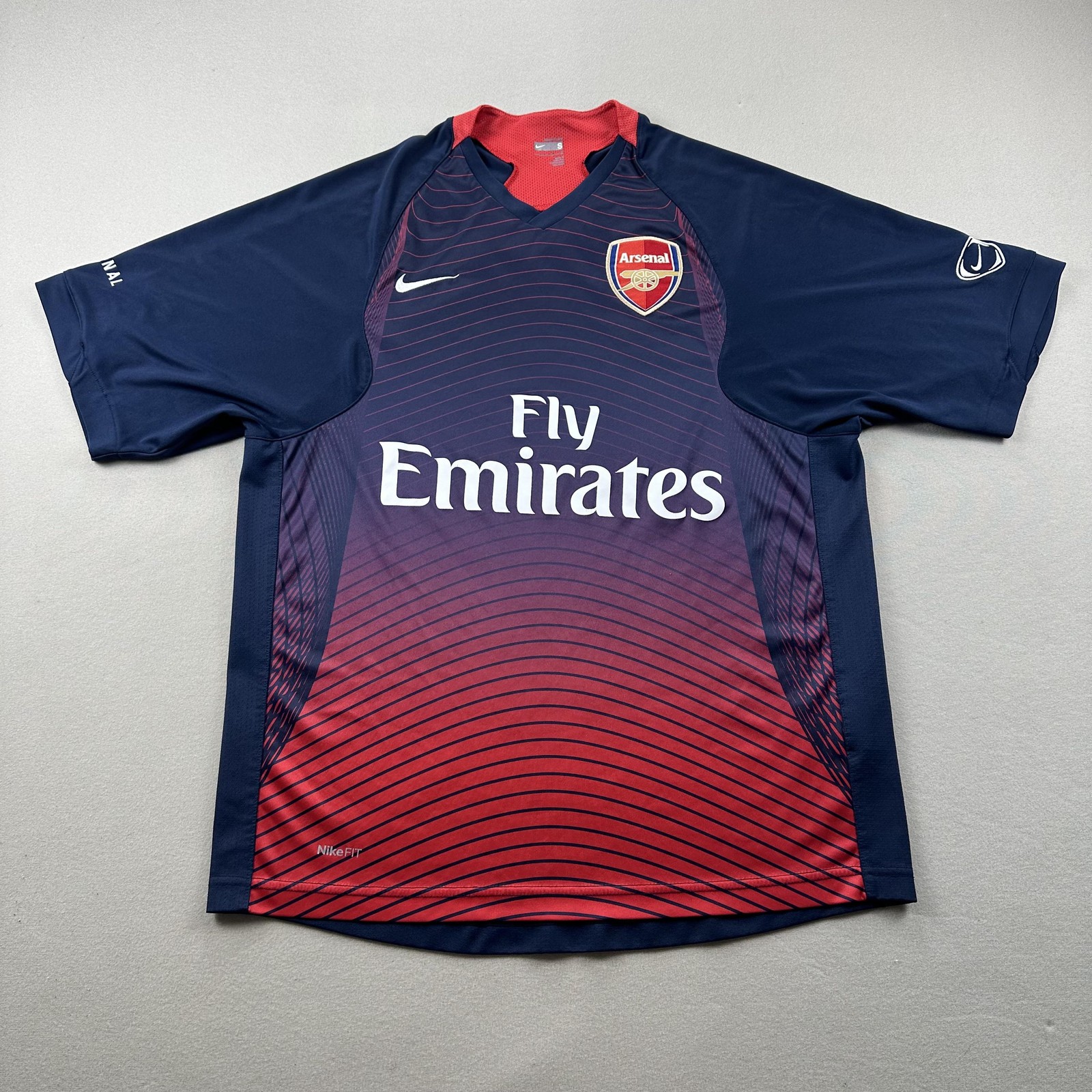 Vintage Nike Arsenal FC Jersey Mens Small Blue Soccer Training Kit 2007 Season