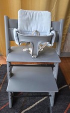 Stokke Tripp Trapp Gray Highchair with Baby Set and Harness