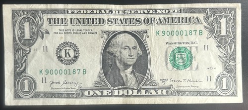 $1 FULL COMPLETE QUAD SET 0-9 Lot of 10 Four In A Row Fancy Serial Numbers - Picture 2 of 22