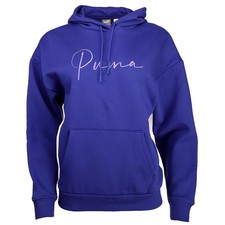 PUMA Tonal Script Hoodie Womens Blue Casual Athletic Outerwear 68440188