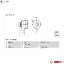 ALTERNATOR 0 986 033 740 FOR MERCEDES-BENZ T2/LN1/Platform/Chassis/Van/Dump 2.5L