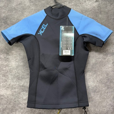 #ad XCEL Neoprene Wetsuit Top Shirt Xcelerator Ultraflex 1.0 0.5 Womens 4 Black Blue $44.99