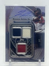 RONALD ACUNA JR 2022 Topps Sterling 💎 Sterling Swings Auto Relic Blue 4/10 SP