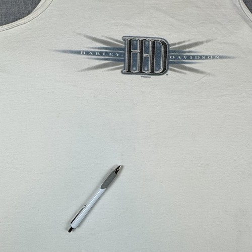 Vintage Harley Davidson Shirt Mens XL White Tank Top Anaheim California 2000s - Picture 4 of 12
