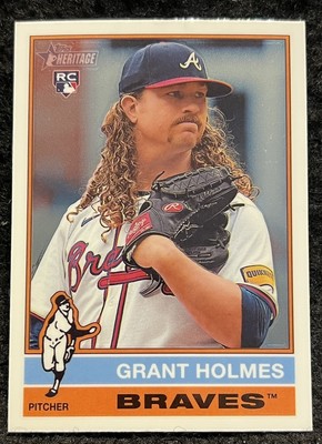 2025 Topps Heritage - Chrome Parallel - #22 - Grant Holmes - Braves - RC