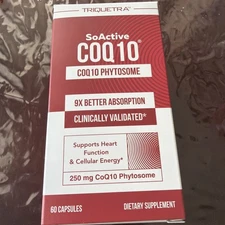 Triquetra SoActive COQ10 Phytosome 60 Capsules 250 mg New Sealed Bottle. 07/27