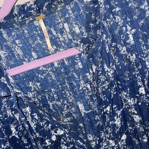 Free People Marigold tunica abito blusa con pizzo bianco taglia med balza floreale - Foto 3 di 4