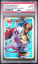 2015 POKEMON XY BREAKTHROUGH MEWTWO EX #163 SECRET RARE PSA 8 NM #113052464