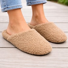 Bombas Sunday Mule Slippers Sandy Cove Tan Women  s 9 Cozy House Shoes