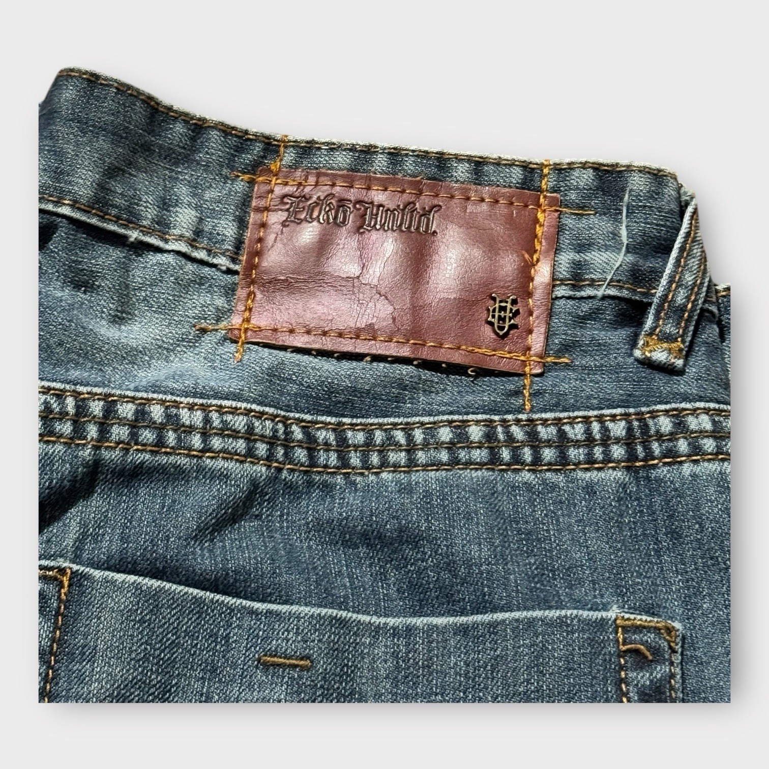 ECKO Men’s 34 Skater Baggy VTG Y2K Embroidered Denim Jeans Waist Grunge image 5